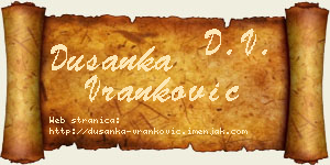 Dušanka Vranković vizit kartica